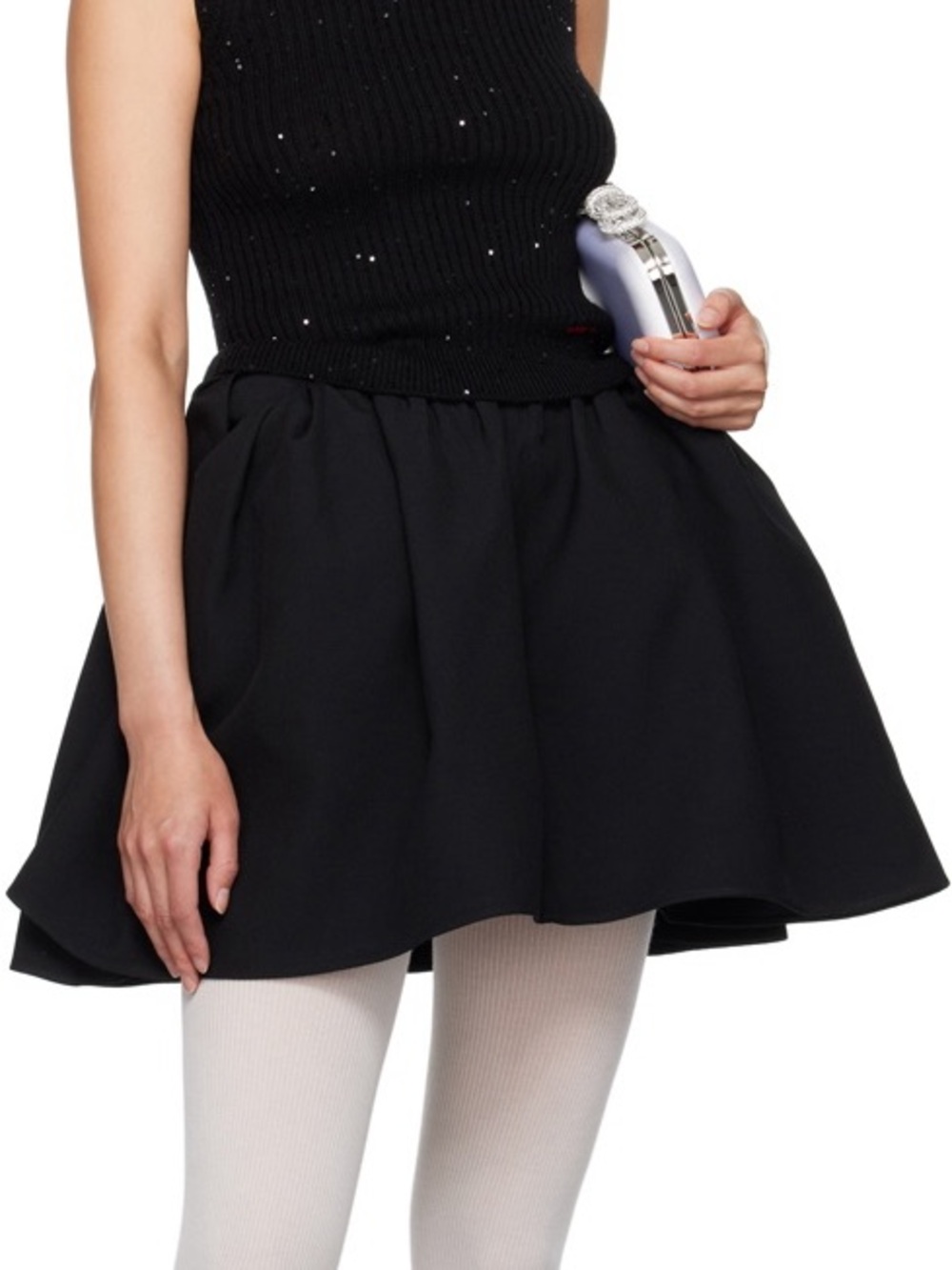 NWT SHUSHU/TONG Black Bowknots Miniskirt size 8